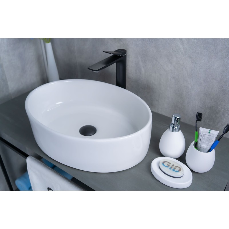 Раковина Gid N9012 51106 накладная белая 50x36x14