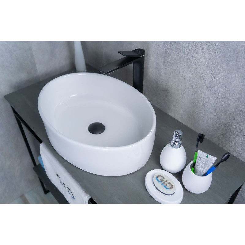 Раковина Gid N9012 51106 накладная белая 50x36x14