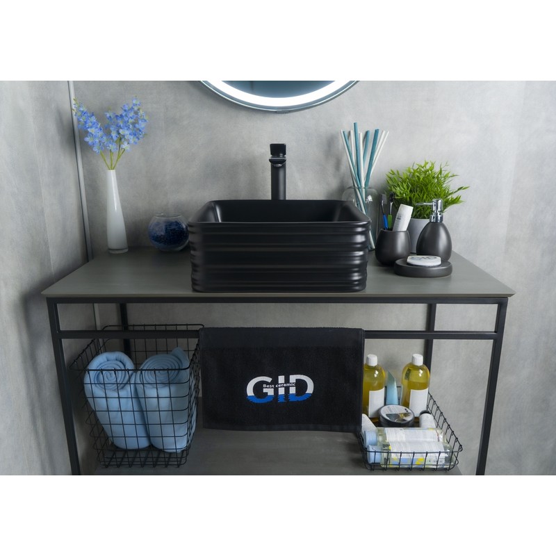 Раковина Gid Bm965 53339 накладная черная матовая 38.5x38.5x13.5