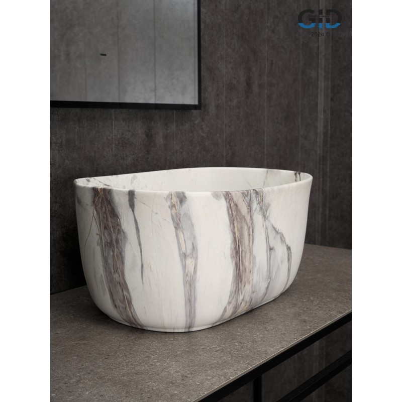 Раковина Gid Mnc9302 54481 накладная под камень матовая 45x32x22