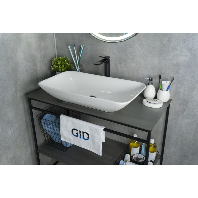 Раковина Gid N9122 51124 накладная белая 71x40x14