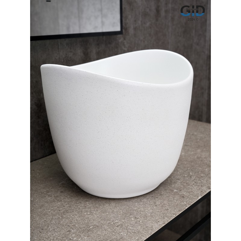 Раковина Gid N9303wg 51221 накладная белый матовый / белый графит 36x36x32