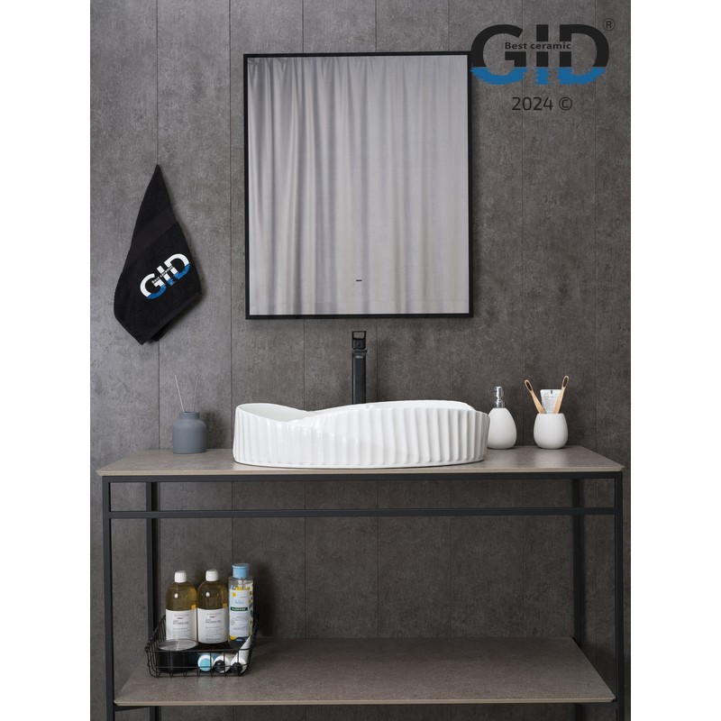 Раковина Gid 888s 51223 накладная белая 60x38.5x13.5