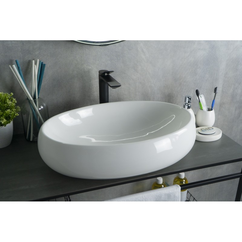 Раковина Gid N9030a 51114 накладная белая 60x41x15