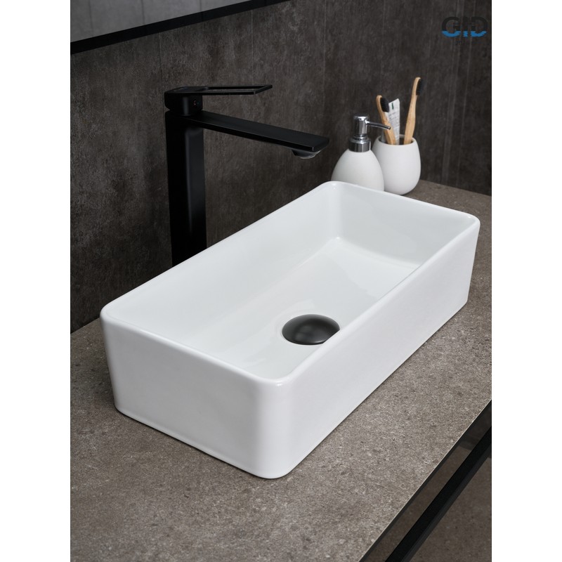 Раковина Gid N1104 51224 накладная белая 46x23x12