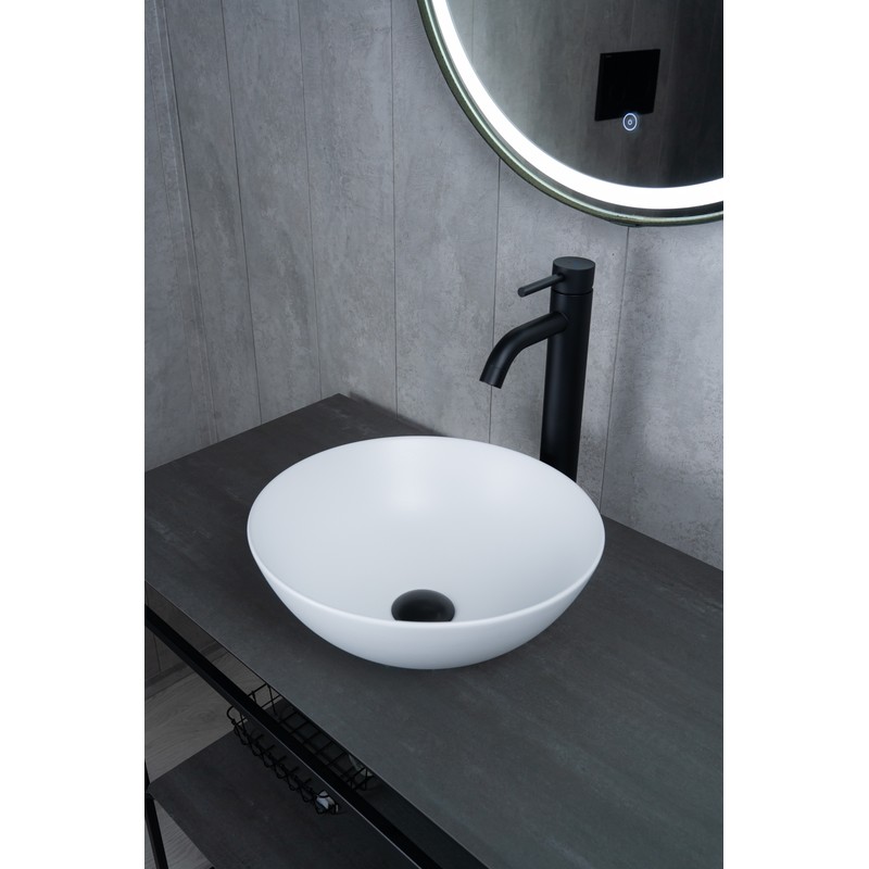 Раковина Gid 9081wm 51244 накладная белая матовая 36x36x14