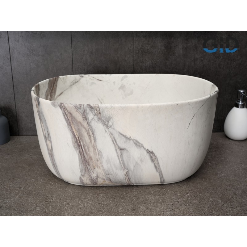 Раковина Gid Mnc9302 54481 накладная под камень матовая 45x32x22