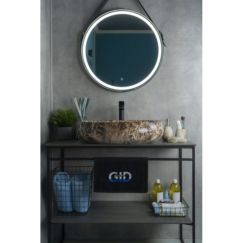 Раковина Gid Mnc168 54409 накладная под камень глянцевая 60x41x15