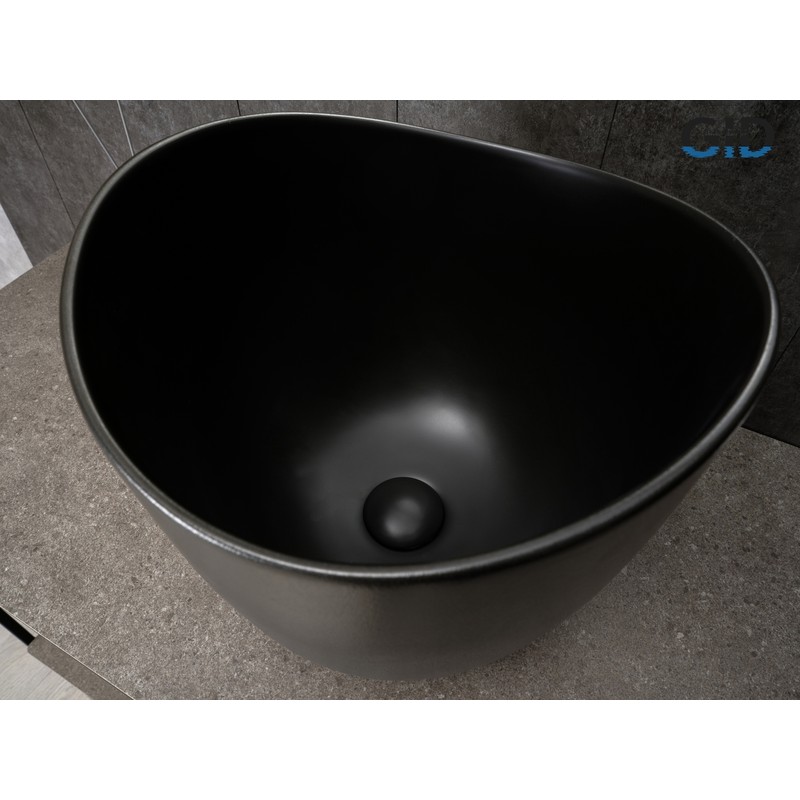Раковина Gid N9303bg 53378 накладная черная графит 36x36x32