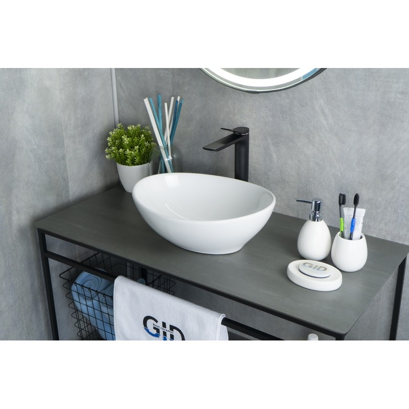 Раковина Gid N9138 51178 накладная белая 41x34x15