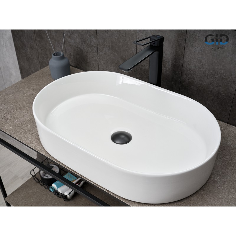 Раковина Gid D1479 51203 накладная белая 61x38.5x12