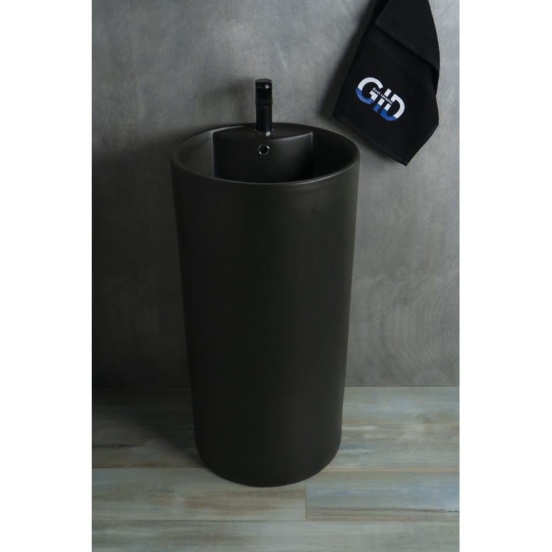 Раковина Gid Nb135bg 81109 накладная черная графит 45x45x85