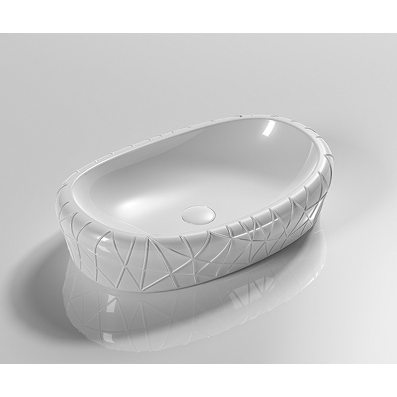 Раковина Gid 777s 51222 накладная белая 60x39x13.5