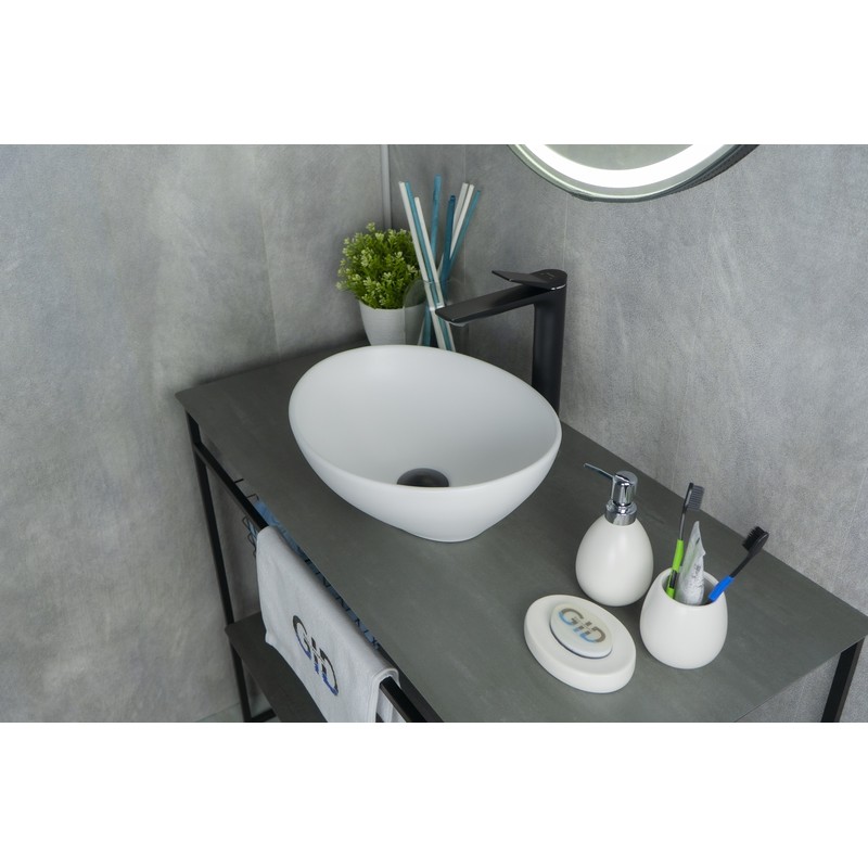 Раковина Gid N900 51164 накладная белый матовый 41x34x15