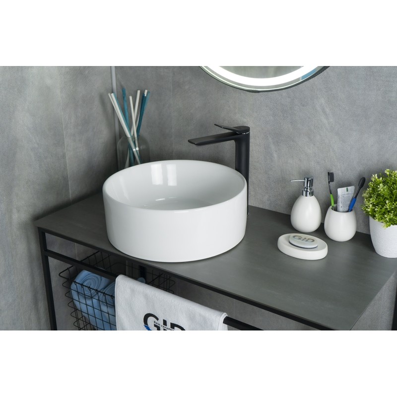 Раковина Gid N9011 51105 накладная белая 40x40x15