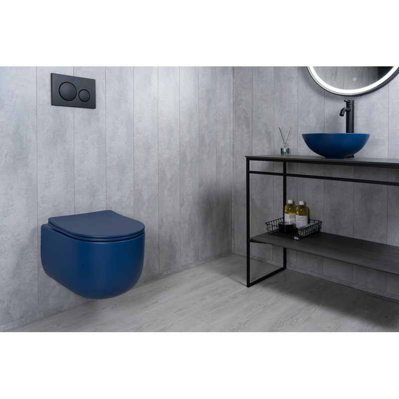 Раковина Gid 9081bum 53401 накладная синяя матовая 36x36x14