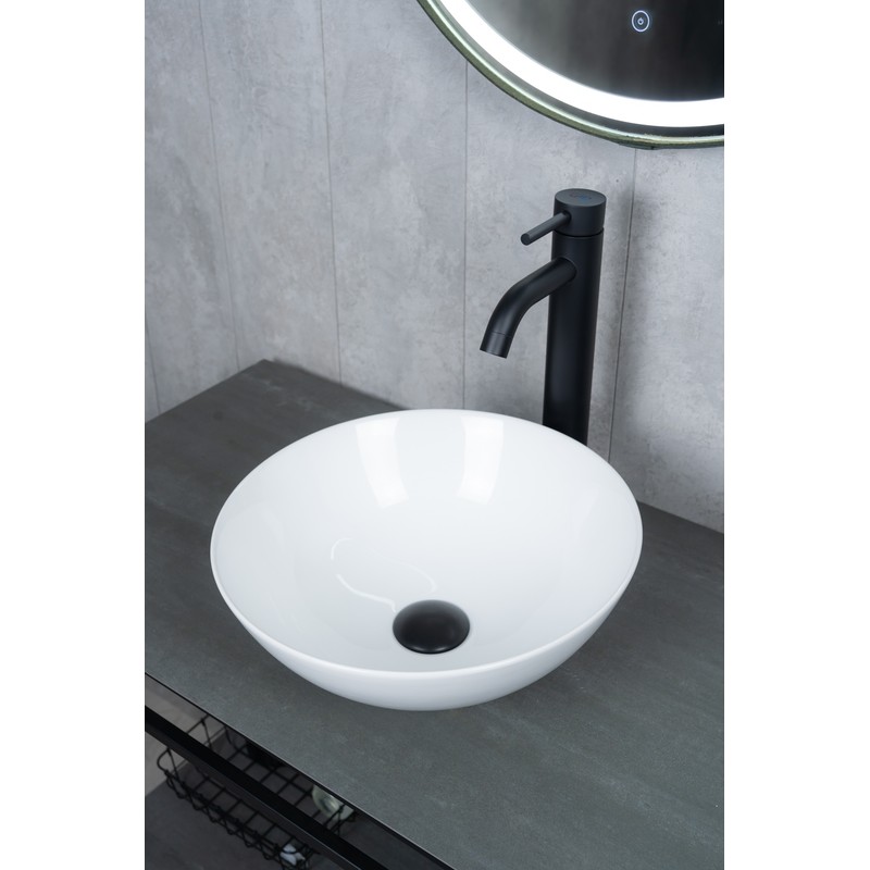 Раковина Gid 9081W 51243 накладная белая 36x36x14