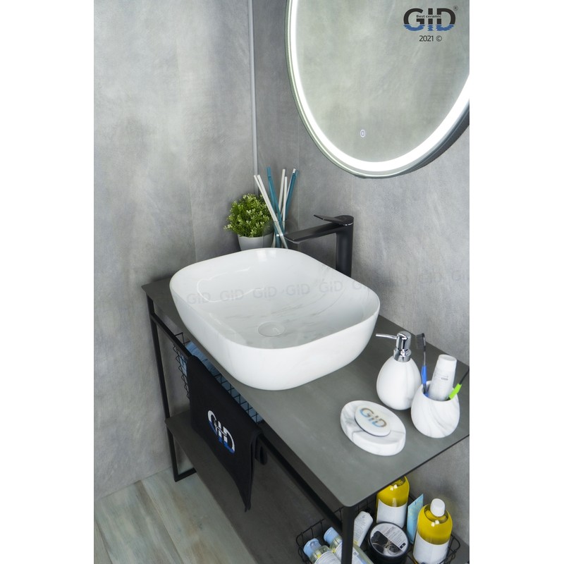 Раковина Gid K397D9 53322 накладная под камень глянцевая 50x40x14