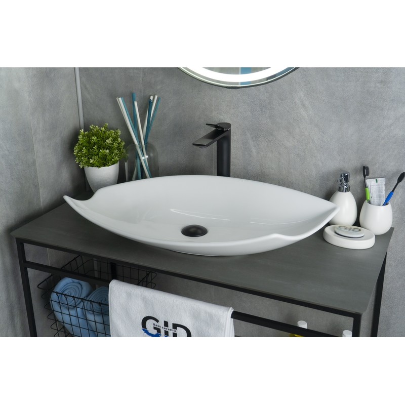 Раковина Gid N9178 51171 накладная белая 74x38x13