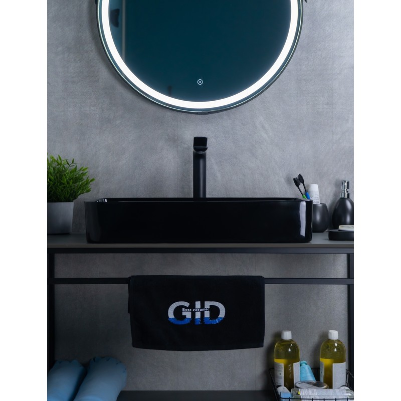 Раковина Gid BL9396 53346 накладная черная глянцевая 60x34x11