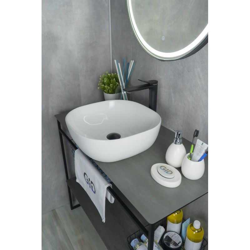 Раковина Gid D1301 51180 накладная белая 42.5x42.5x14.5