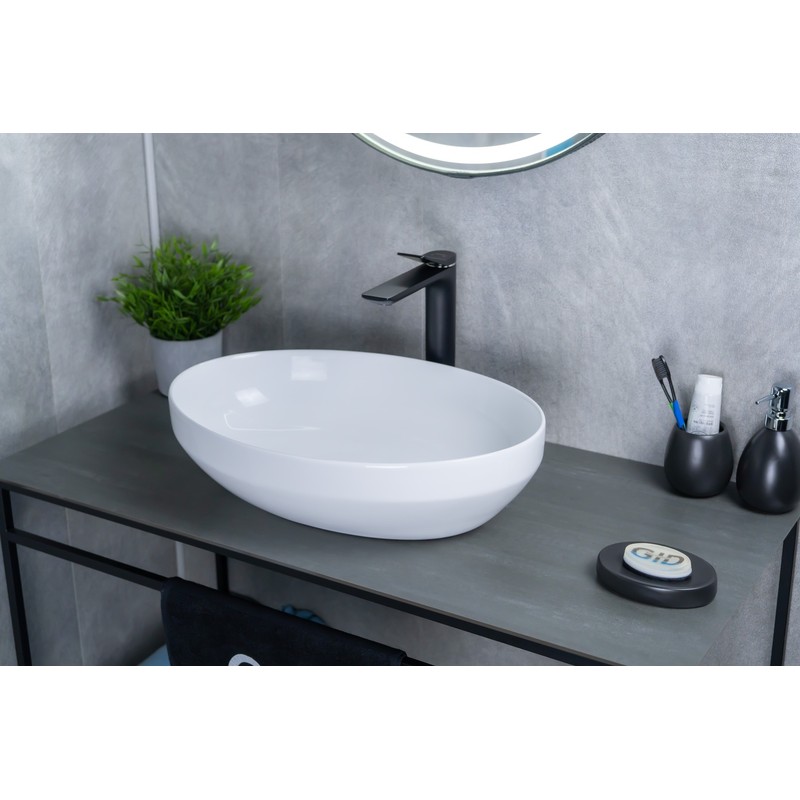 Раковина Gid D1469 51196 накладная белая 50x36x14.5