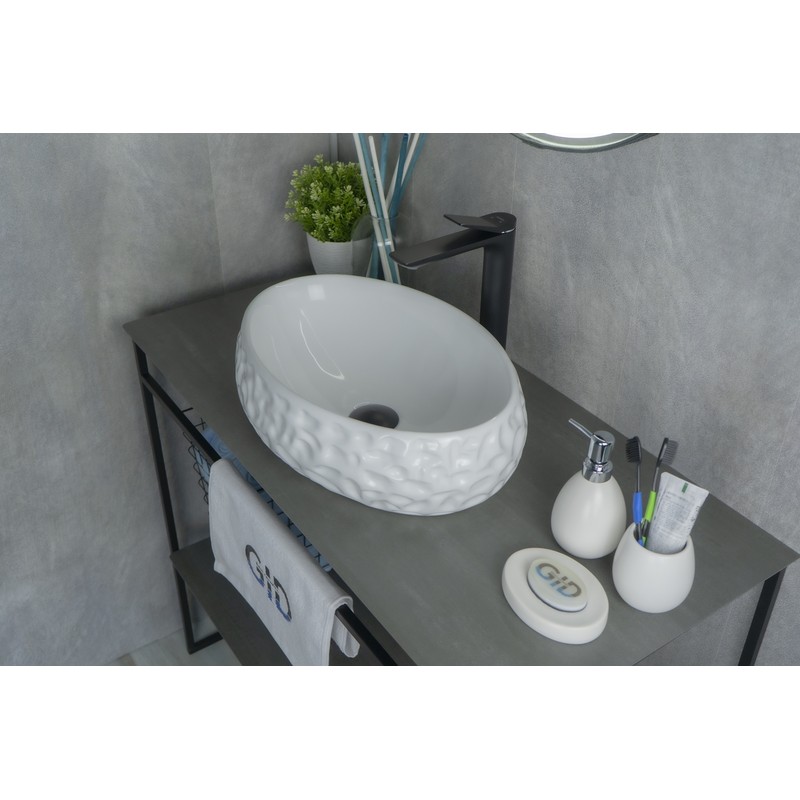 Раковина Gid 9030wf 51187 накладная белая 48x34x15