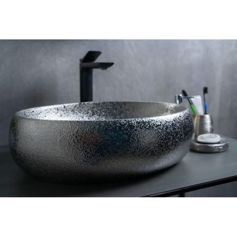 Раковина Gid 9030s 52235 накладная хром 48x34x15