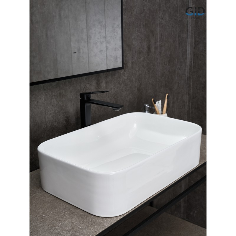 Раковина Gid N9598 51230 накладная белая 61x38x15