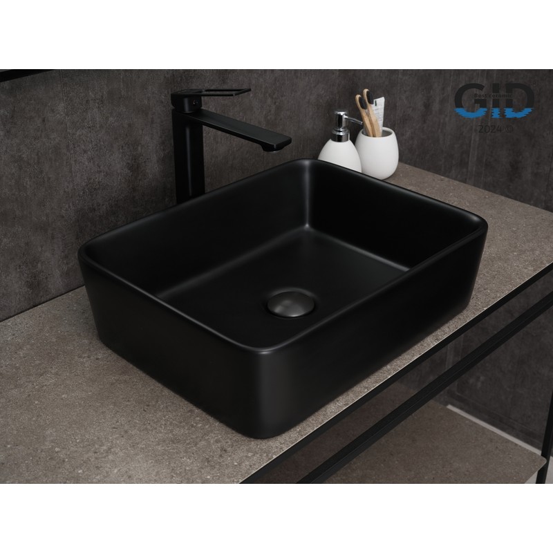 Раковина Gid Bm9103 53374 накладная черная матовая 48x37x13