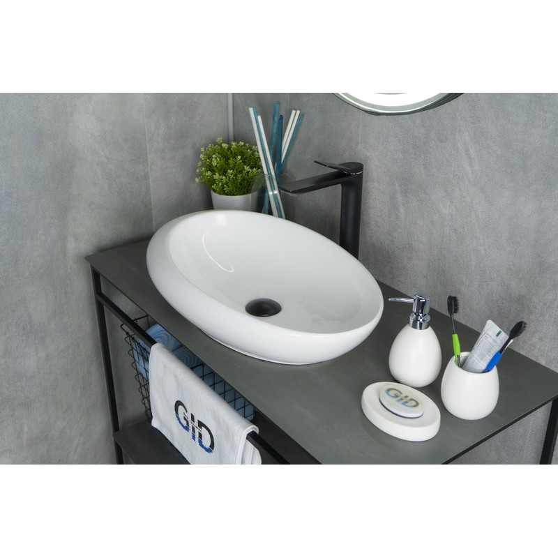 Раковина Gid N9050 51167 накладная белая 59x37x14