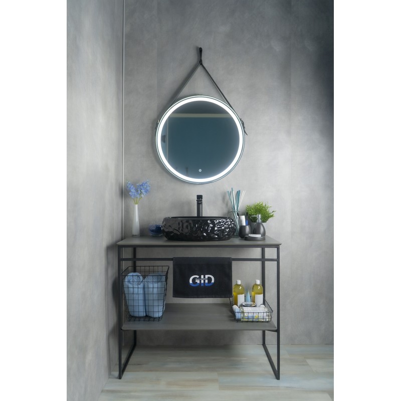 Раковина Gid 9030bf 52232 накладная черная глянцевая 48x34x15