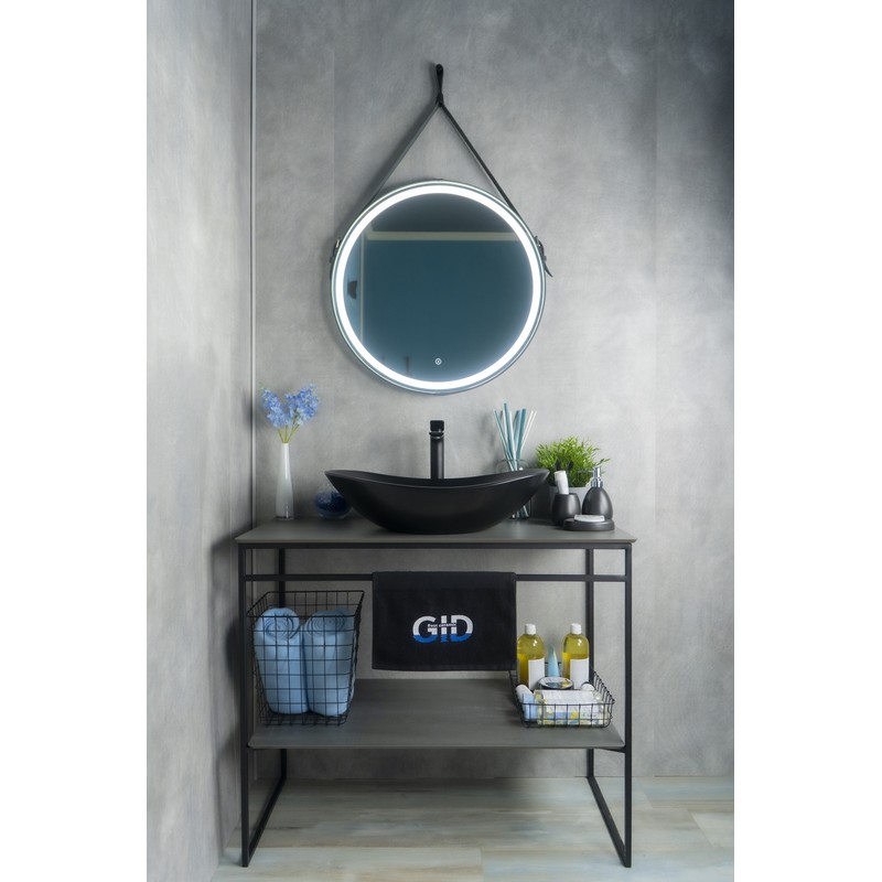 Раковина Gid Bm9811 53337 накладная черная матовая 61x37x15