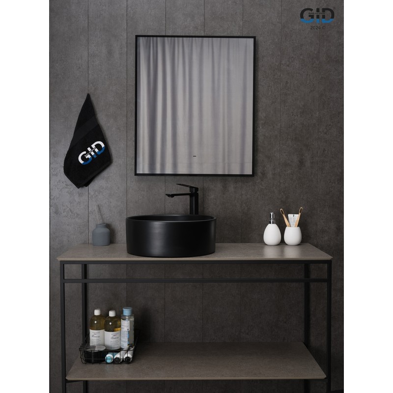 Раковина Gid Bm9011 53368 накладная черная матовая 40x40x15