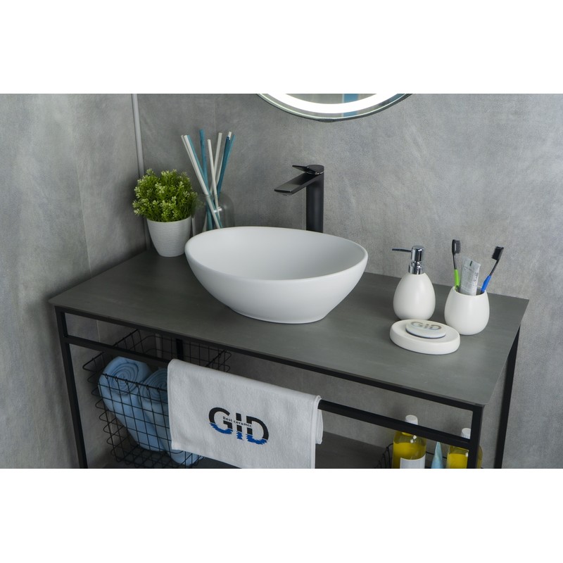 Раковина Gid N900 51164 накладная белый матовый 41x34x15