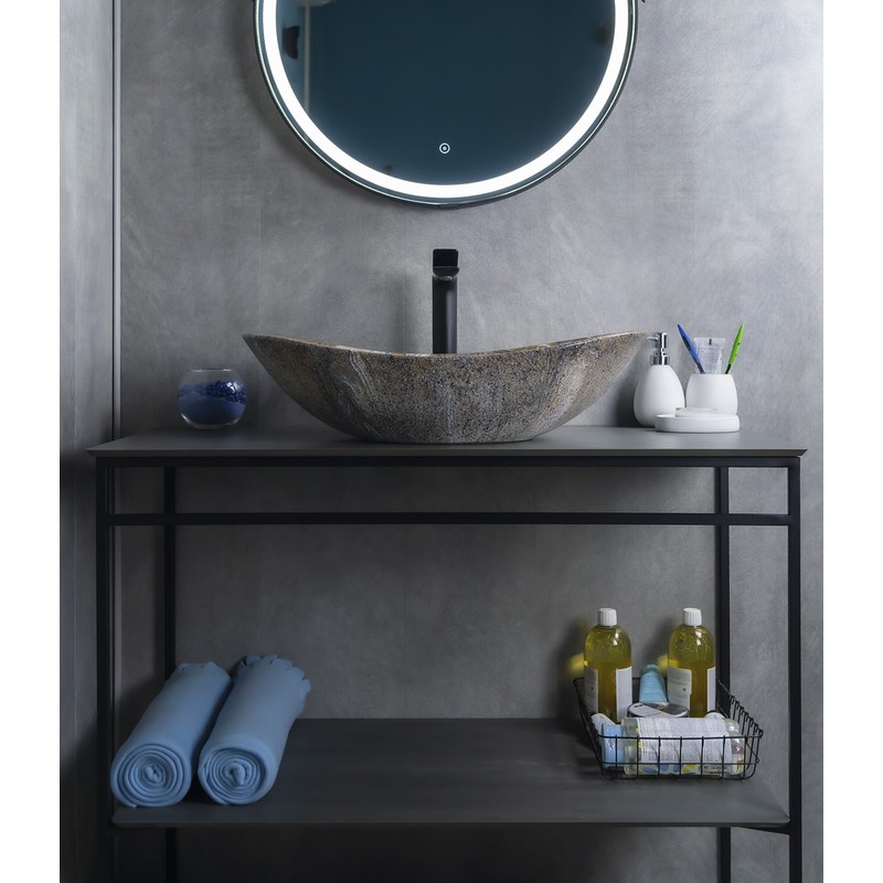 Раковина Gid Mnc811T 54477 накладная под камень глянцевая 61x37x15