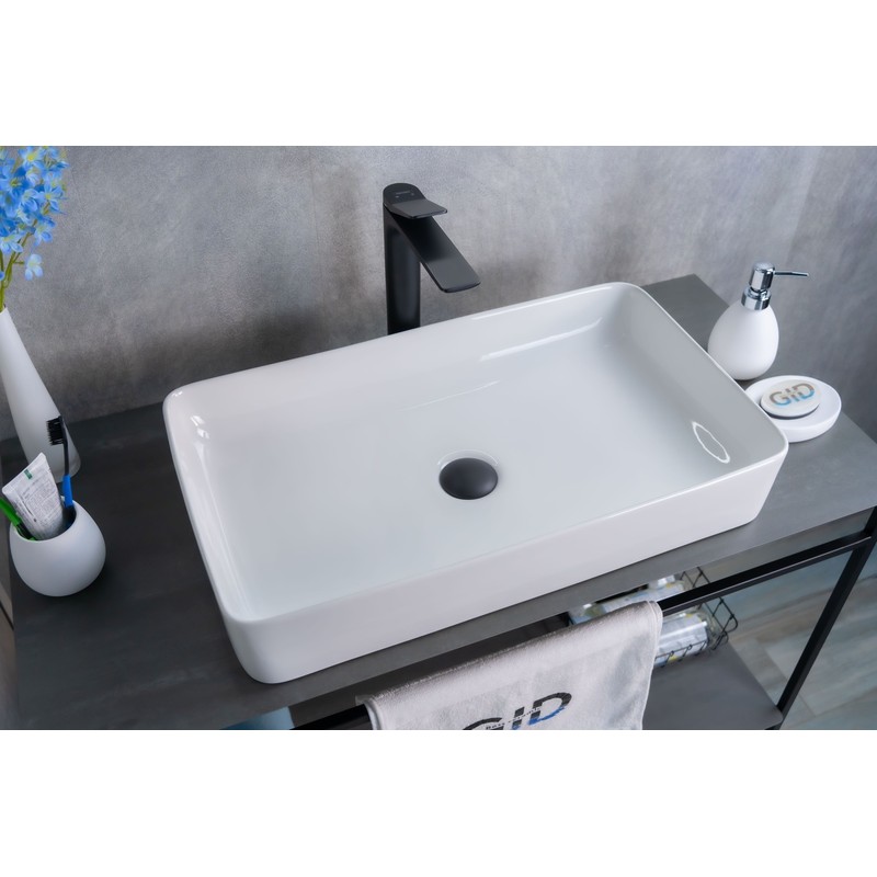 Раковина Gid N9396 51140 накладная белая 60x34x11
