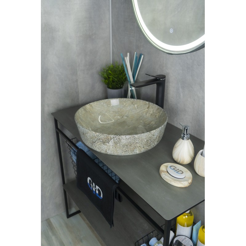 Раковина Gid Mnc498 54438 накладная под камень глянцевая 41.5x41.5x13.5