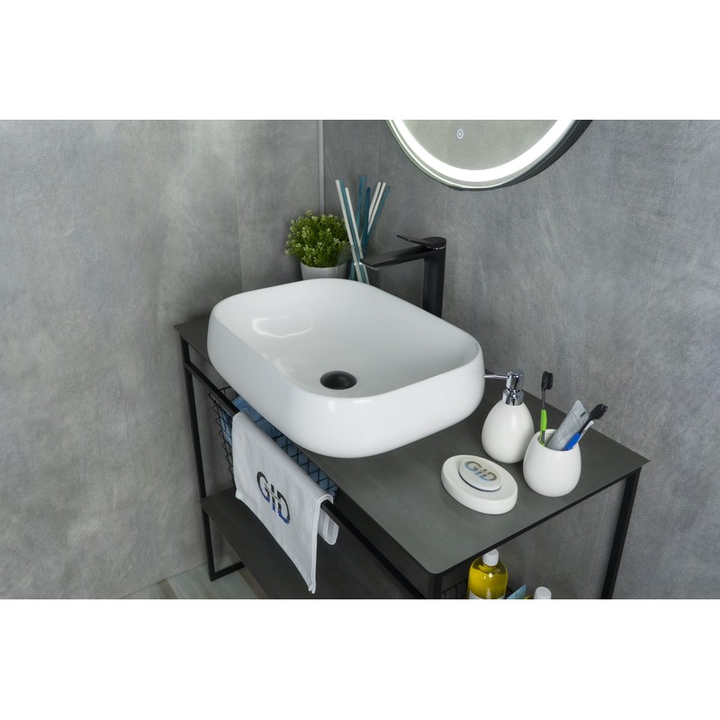 Раковина Gid N9243 51135 накладная белая 56x42x14