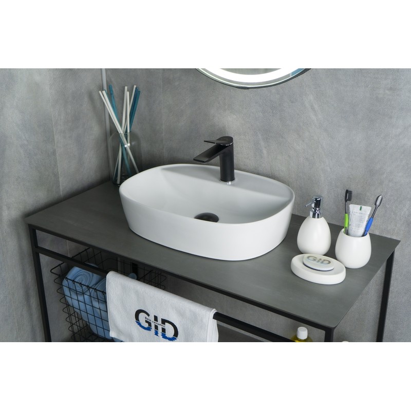 Раковина Gid N9045 51166 накладная белая 50x38x12