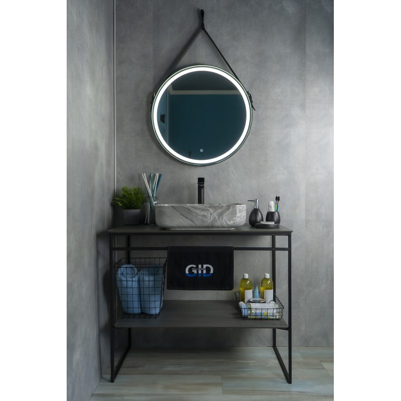 Раковина Gid Mnc597 54458 накладная под камень глянцевая 50x39x13