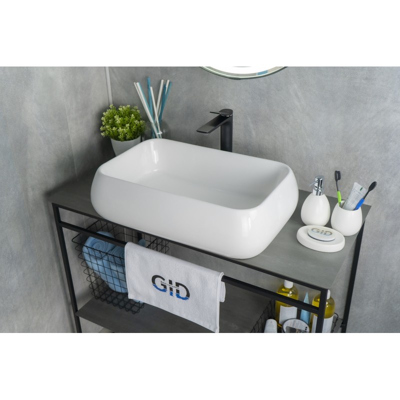 Раковина Gid N9239 51134 накладная белая 60x40x15