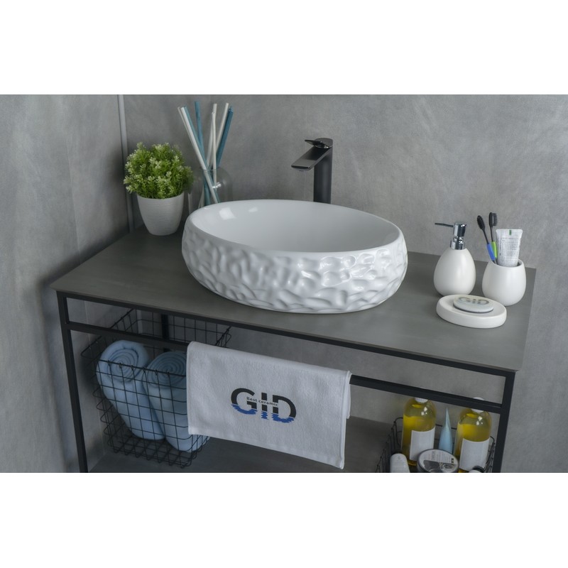 Раковина Gid 9030wf 51187 накладная белая 48x34x15