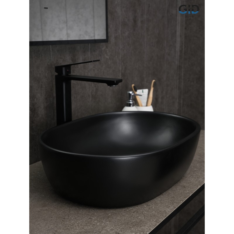 Раковина Gid Bm9026b 53370 накладная черная матовая 48x35x13.5