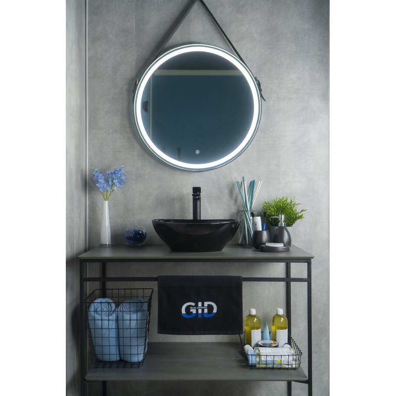 Раковина Gid Nc920 52231 накладная черная глянцевая 41x34x15