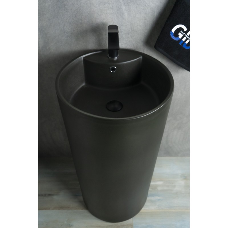 Раковина Gid Nb135bg 81109 накладная черная графит 45x45x85