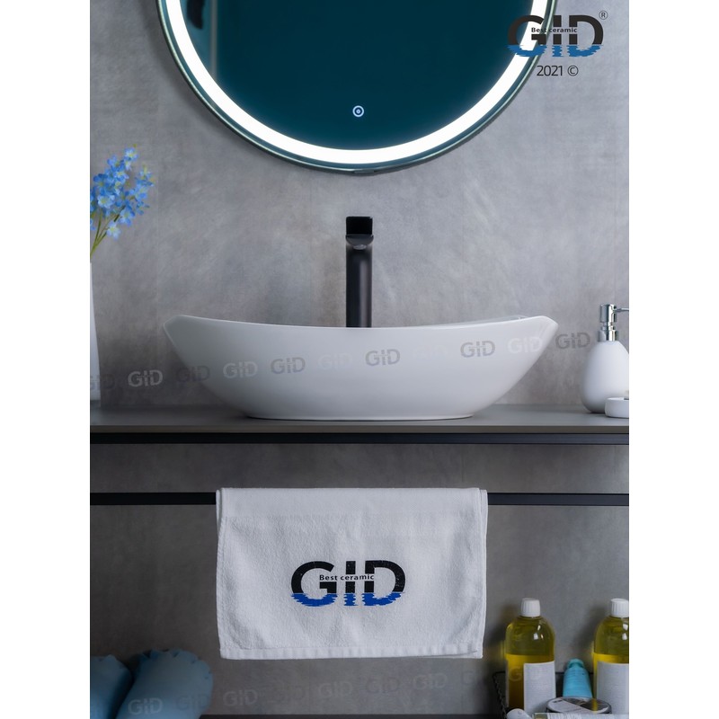 Раковина Gid N9137 51177 накладная белая 56x40x16