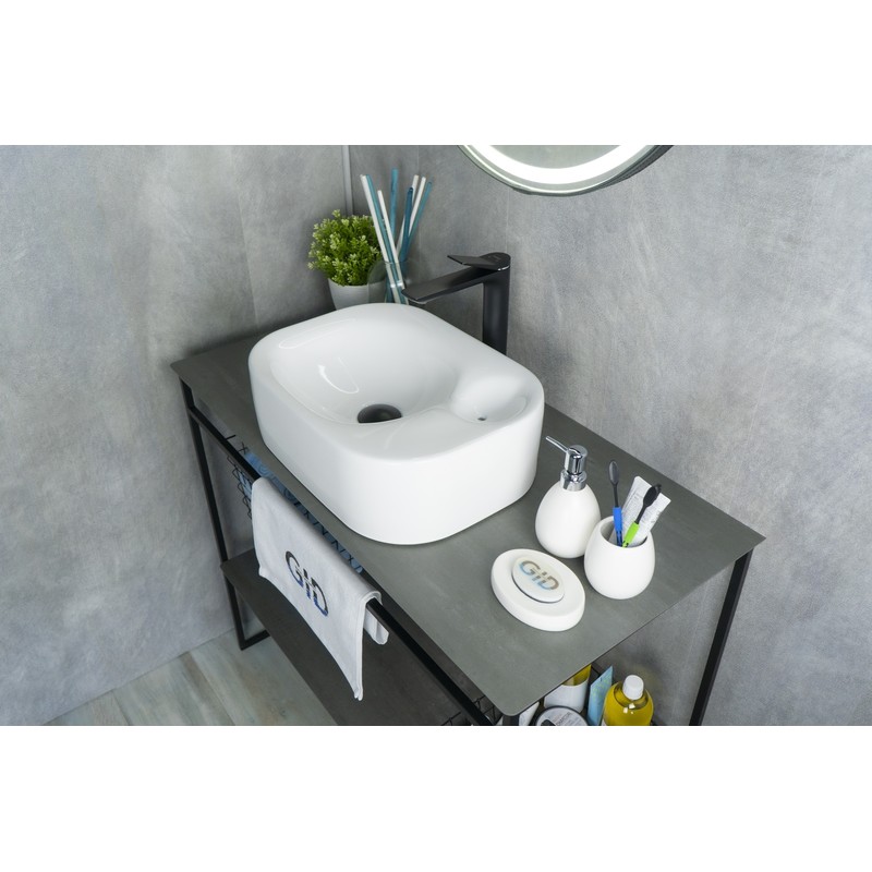 Раковина Gid N9266 51173 накладная белая 47x34x15
