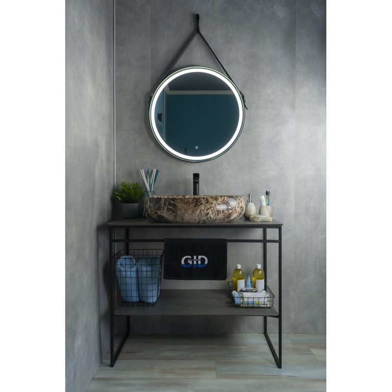 Раковина Gid Mnc168 54409 накладная под камень глянцевая 60x41x15