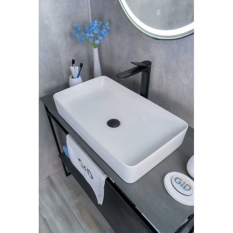Раковина Gid N9396 51140 накладная белая 60x34x11